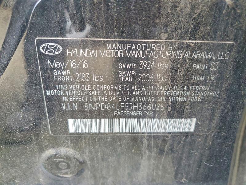 Продажа на аукционе авто 2018 Hyundai Elantra, vin: 5NPD84LF5JH366025, номер лота: 50100016