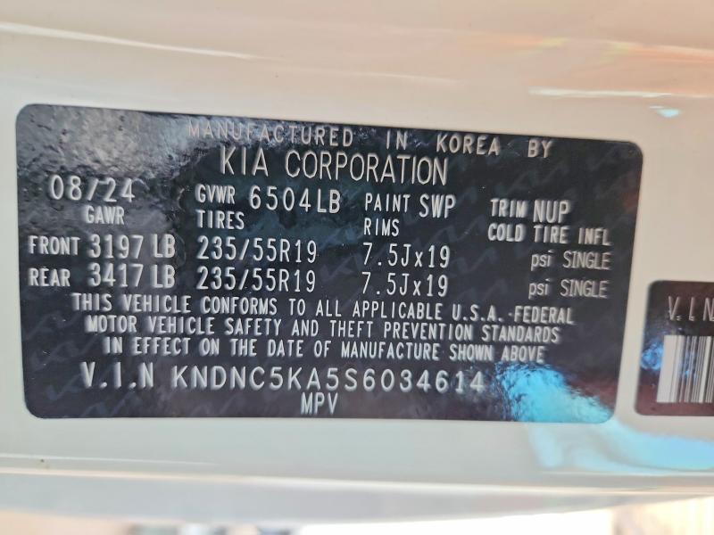 Aukcja sprzedaży 2025 Kia Carnival, vin: KNDNC5KA5S6034614, numer aukcji: 51255816
