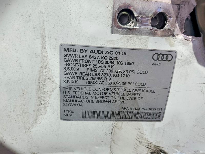 Aukcja sprzedaży 2018 Audi Q7, vin: WA1LHAF79JD039531, numer aukcji: 48525316