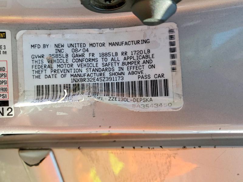 51199766 :رقم المزاد ، 1NXBR32E45Z391173 vin ، 2005 Toyota Corolla مزاد بيع