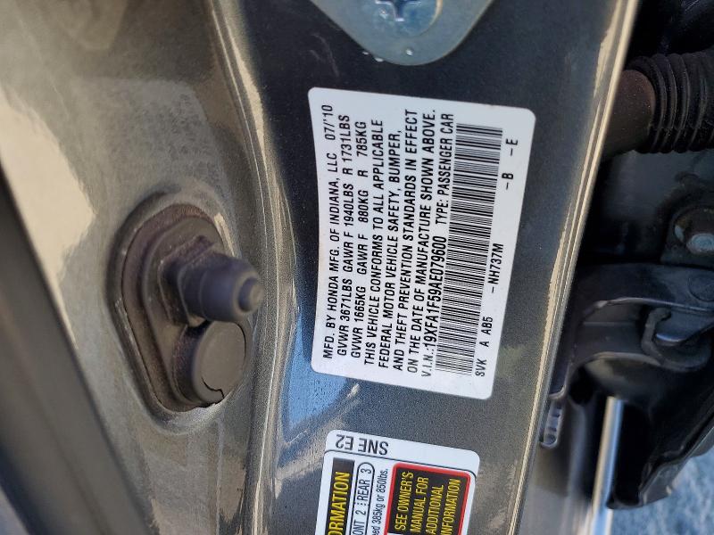 Продаж на аукціоні авто 2010 Honda Civic, vin: 19XFA1F59AE079600, номер лоту: 47777516