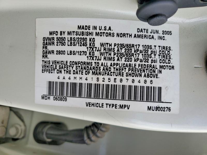 Продаж на аукціоні авто 2005 Mitsubishi Endeavor, vin: 4A4MM41S25E070406, номер лоту: 48493086