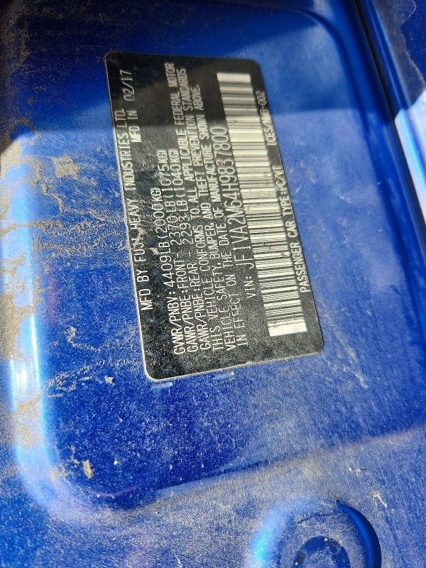 Продажа на аукционе авто 2017 Subaru Wrx, vin: JF1VA2M64H9837800, номер лота: 50715356