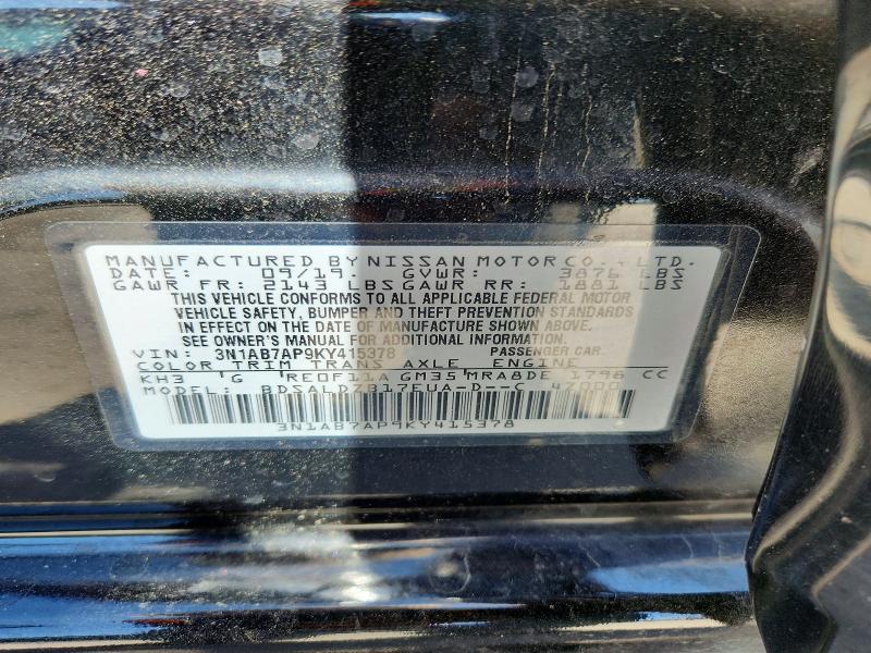 Aukcja sprzedaży 2019 Nissan Sentra, vin: 3N1AB7AP9KY415378, numer aukcji: 51691956