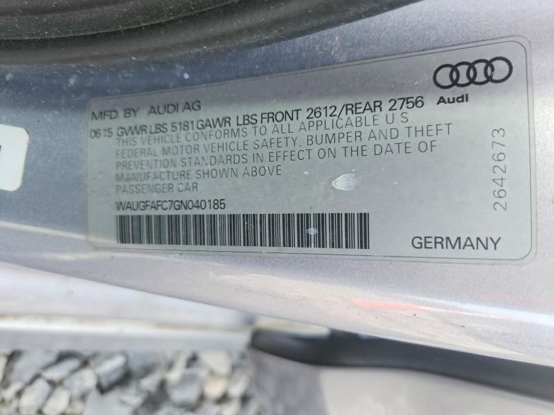 2016 Audi A6 მანქანა იყიდება აუქციონზე, vin: WAUGFAFC7GN040185, აუქციონის ნომერი: 48813886