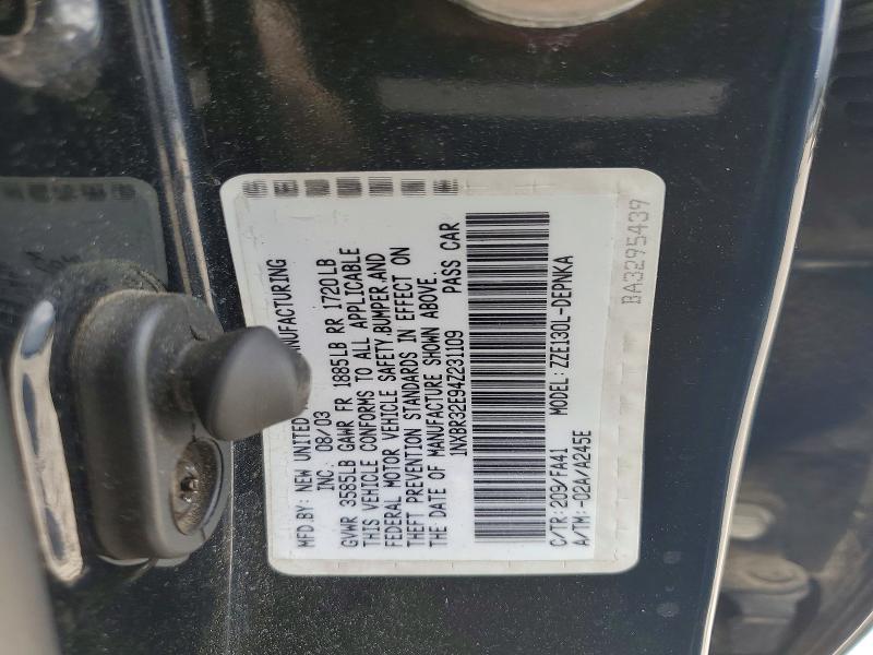 Aukcja sprzedaży 2004 Toyota Corolla, vin: 1NXBR32E94Z231109, numer aukcji: 49416016
