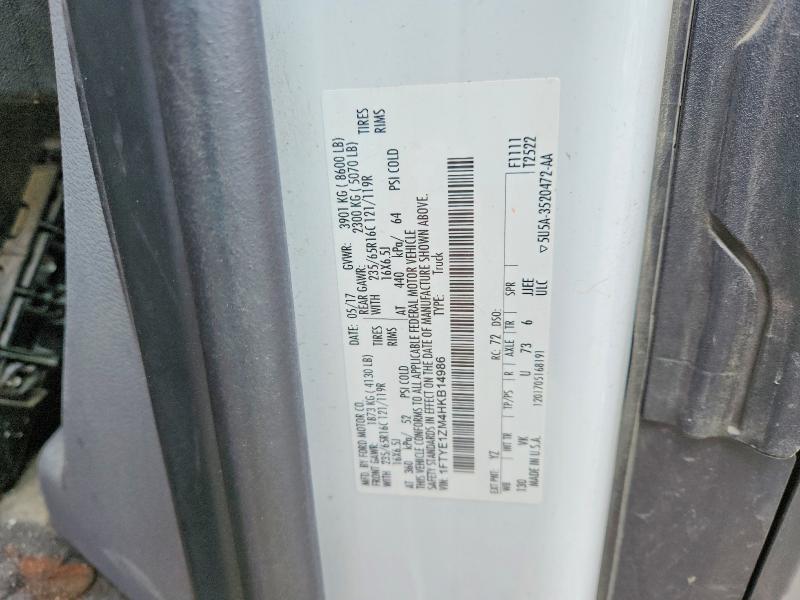 Aukcja sprzedaży 2017 Ford Transit, vin: 1FTYE1ZM4HKB14986, numer aukcji: 58997106