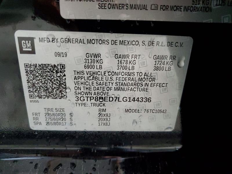 Продажа на аукционе авто 2020 Gmc Sierra, vin: 3GTP8BED7LG144336, номер лота: 49426306