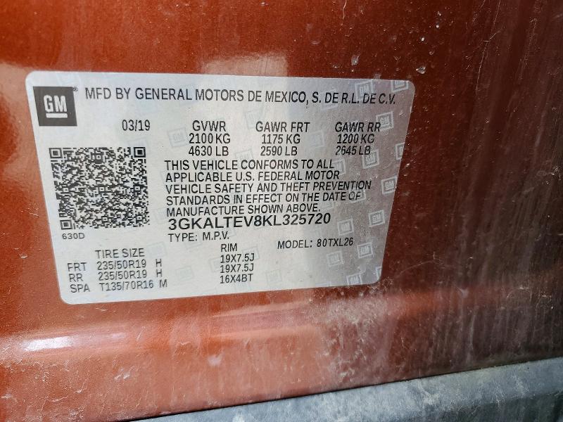 Aukcja sprzedaży 2019 Gmc Terrain, vin: 3GKALTEV8KL325720, numer aukcji: 49705676