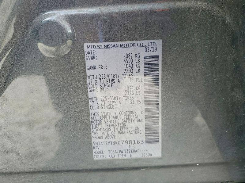 Продажа на аукционе авто 2019 Nissan Rogue, vin: 5N1AT2MT3KC798163, номер лота: 48016816