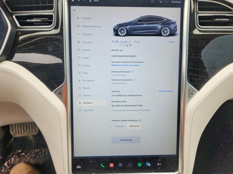 Продаж на аукціоні авто 2017 Tesla Model S, vin: 5YJSA1E29HF209997, номер лоту: 49366436