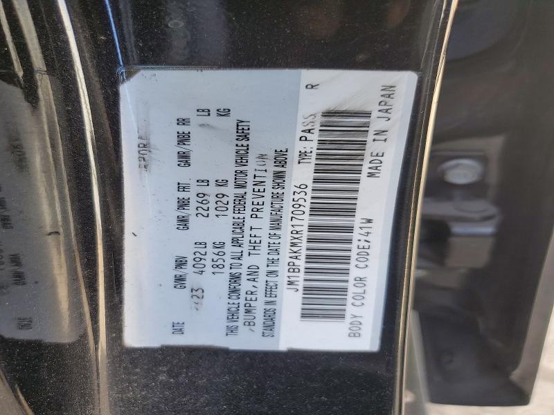 2024 Mazda 3 მანქანა იყიდება აუქციონზე, vin: JM1BPAKMXR1709536, აუქციონის ნომერი: 47169626