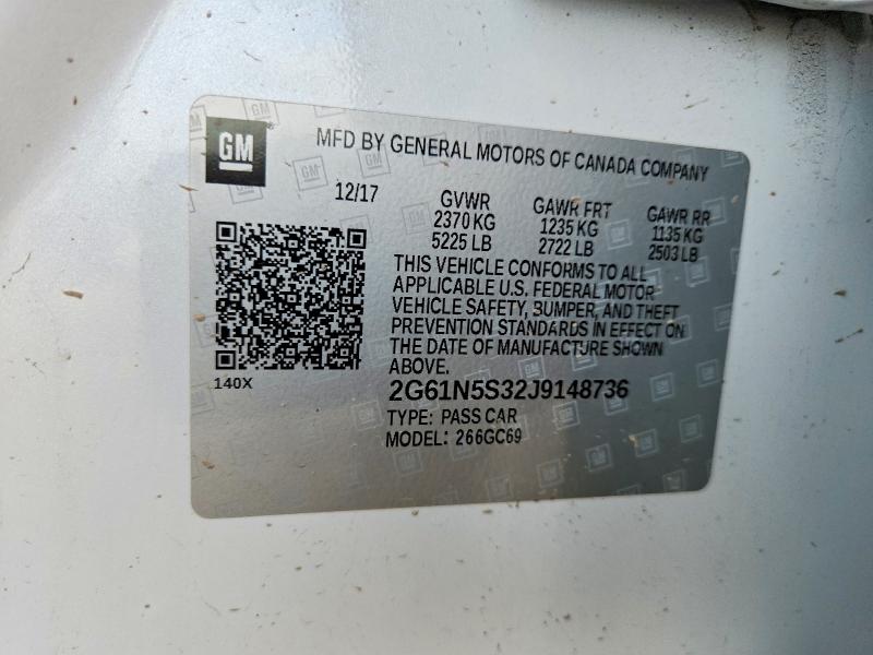 50653566 :رقم المزاد ، 2G61N5S32J9148736 vin ، 2018 Cadillac Xts مزاد بيع
