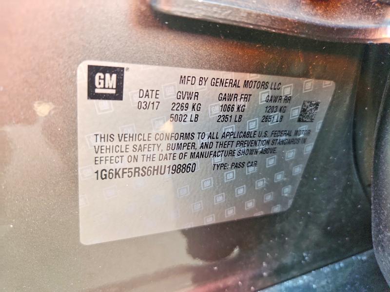 Продажа на аукционе авто 2017 Cadillac Ct6, vin: 1G6KF5RS6HU198860, номер лота: 50003636