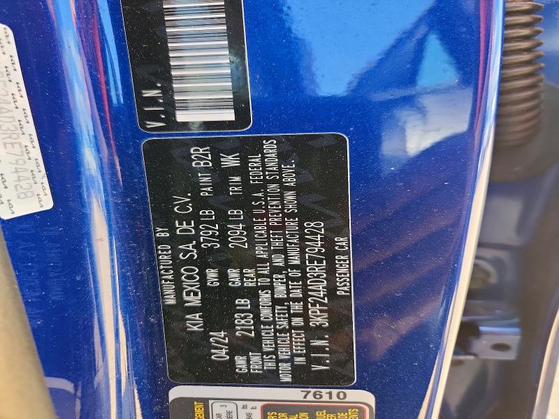 51300946 :رقم المزاد ، 3KPF24AD3RE794428 vin ، 2024 Kia Forte مزاد بيع