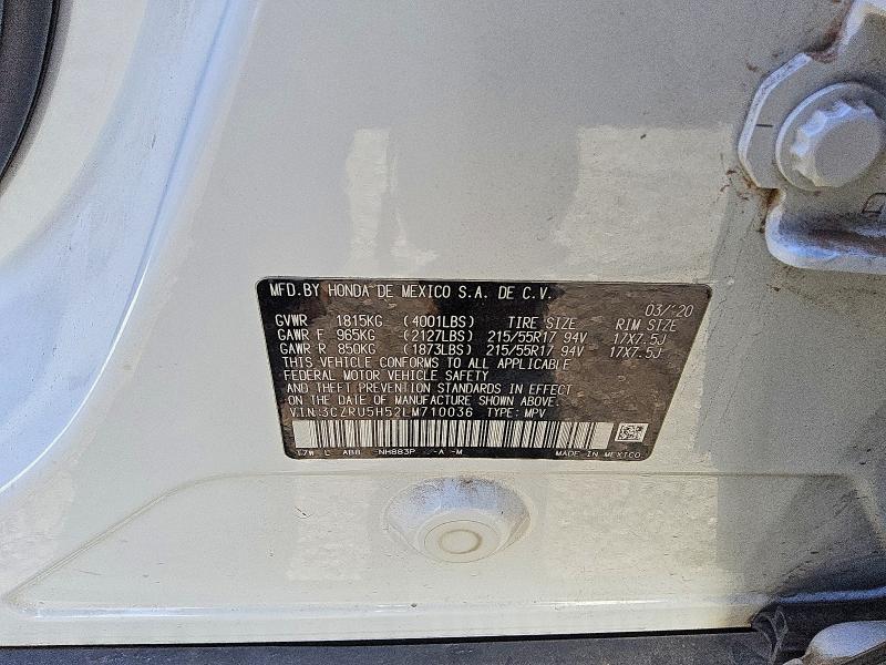 2020 Honda Hr-v მანქანა იყიდება აუქციონზე, vin: 3CZRU5H52LM710036, აუქციონის ნომერი: 51309716