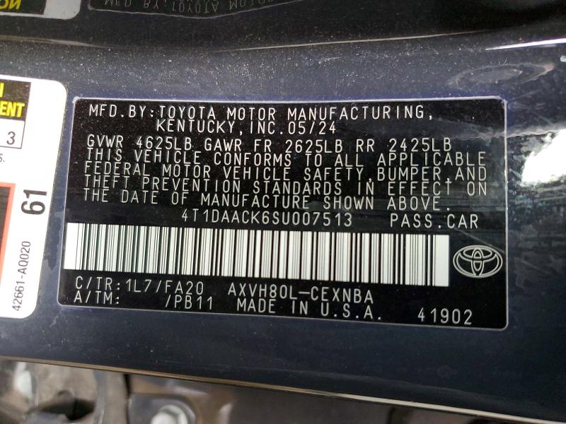 Продаж на аукціоні авто 2025 Toyota Camry, vin: 4T1DAACK6SU007513, номер лоту: 51034106