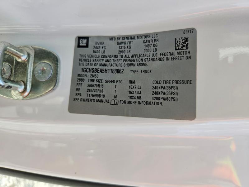 Продажа на аукционе авто 2017 Chevrolet Colorado, vin: 1GCHSBEA5H1188062, номер лота: 48394546