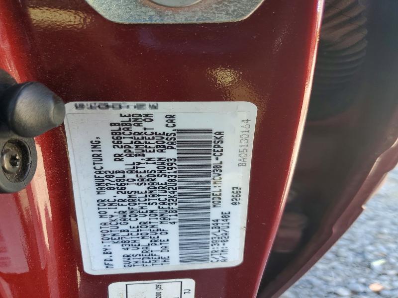 Продаж на аукціоні авто 2002 Toyota Camry, vin: 4T1BF32K42U031993, номер лоту: 50479786