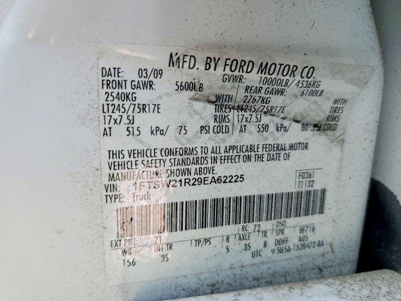 48738776 :رقم المزاد ، 1FTSW21R29EA62225 vin ، 2009 Ford F250 مزاد بيع