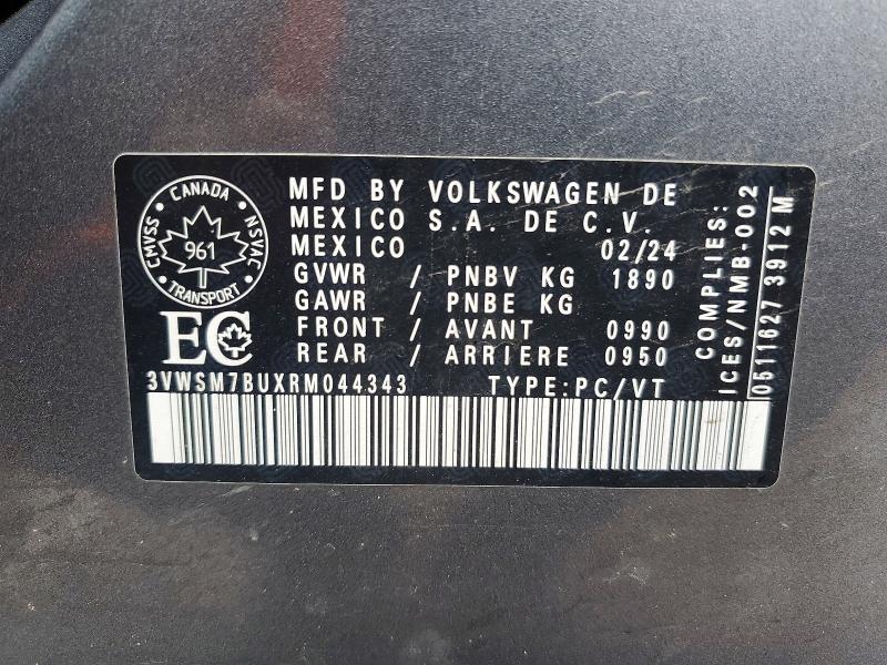 Продажа на аукционе авто 2024 Volkswagen Jetta, vin: 3VWSM7BUXRM044343, номер лота: 49707536