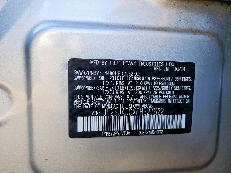 Aukcja sprzedaży 2015 Subaru Forester, vin: JF2SJADCXFH527622, numer aukcji: 49098626