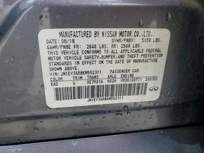 Продаж на аукціоні авто 2019 Infiniti Q50, vin: JN1EV7AR8KM552311, номер лоту: 50954586