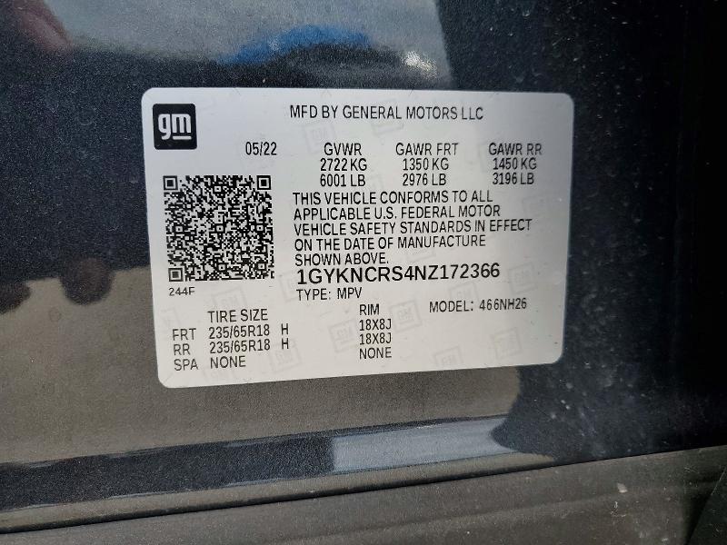 Продажа на аукционе авто 2022 Cadillac Xt5, vin: 1GYKNCRS4NZ172366, номер лота: 47209906