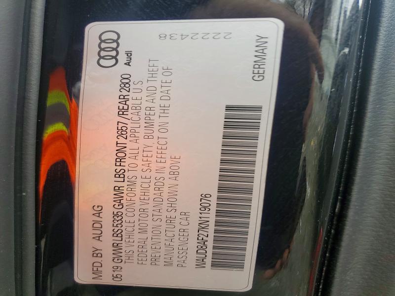 Продажа на аукционе авто 2019 Audi A6, vin: WAUD8AF27KN119076, номер лота: 48840626