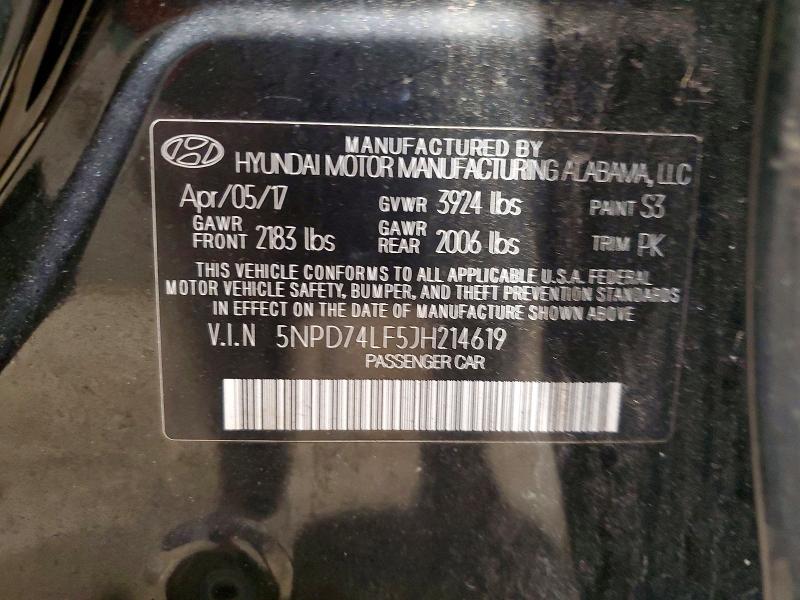 2018 Hyundai Elantra მანქანა იყიდება აუქციონზე, vin: 5NPD74LF5JH214619, აუქციონის ნომერი: 51418346