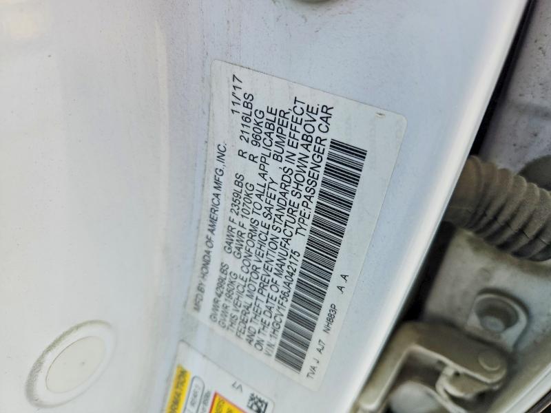 51405036 :رقم المزاد ، 1HGCV1F56JA042175 vin ، 2018 Honda Accord مزاد بيع
