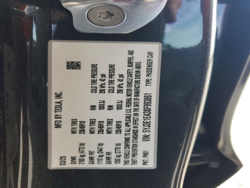 Продаж на аукціоні авто 2025 Tesla Model 3, vin: 5YJ3E1EA3SF993861, номер лоту: 48434986