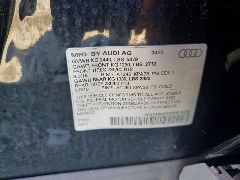 2024 Audi Q5 მანქანა იყიდება აუქციონზე, vin: WA1ABAFY0R2018253, აუქციონის ნომერი: 49462106