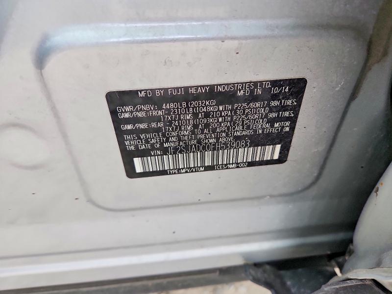 50173666 :رقم المزاد ، JF2SJADC0FH539083 vin ، 2015 Subaru Forester مزاد بيع