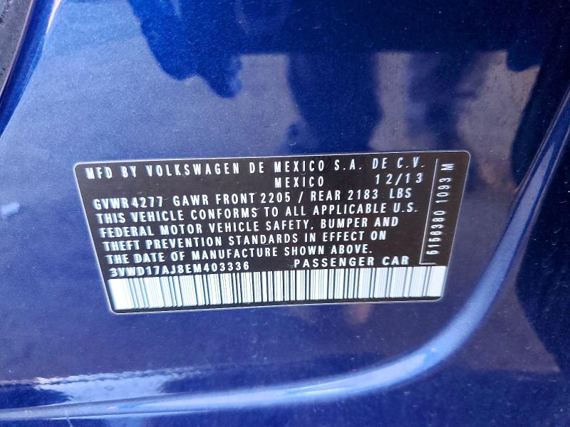 Aukcja sprzedaży 2014 Volkswagen Jetta, vin: 3VWD17AJ8EM403336, numer aukcji: 50975626