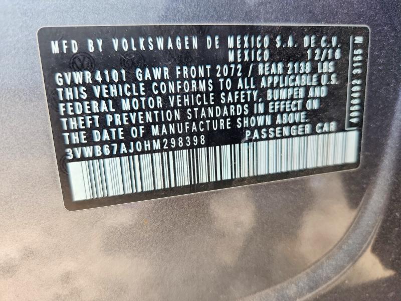 Продаж на аукціоні авто 2017 Volkswagen Jetta, vin: 3VWB67AJ0HM298398, номер лоту: 49113186