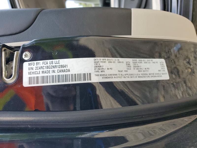 49294776 :رقم المزاد ، 2C4RC1BG2NR128641 vin ، 2022 Chrysler Pacifica مزاد بيع