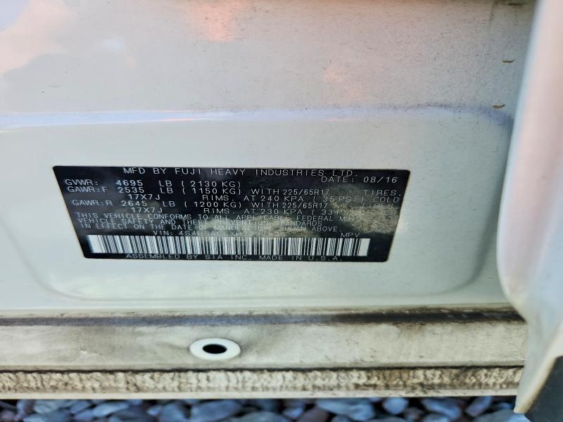 50584966 :رقم المزاد ، 4S4BSACCXH3237535 vin ، 2017 Subaru Outback مزاد بيع