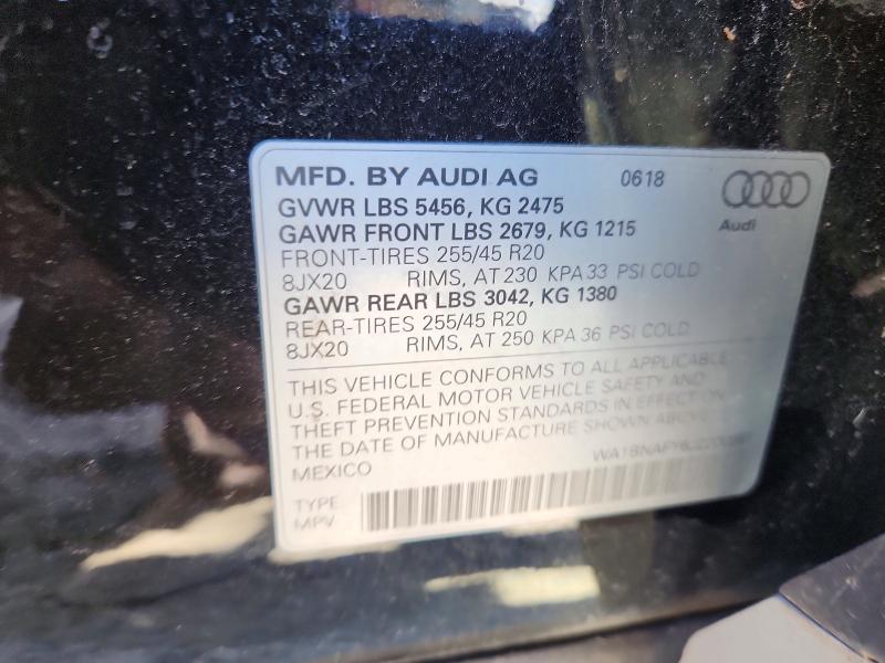 Продажа на аукционе авто 2018 Audi Q5, vin: WA1BNAFY6J2200961, номер лота: 49078246