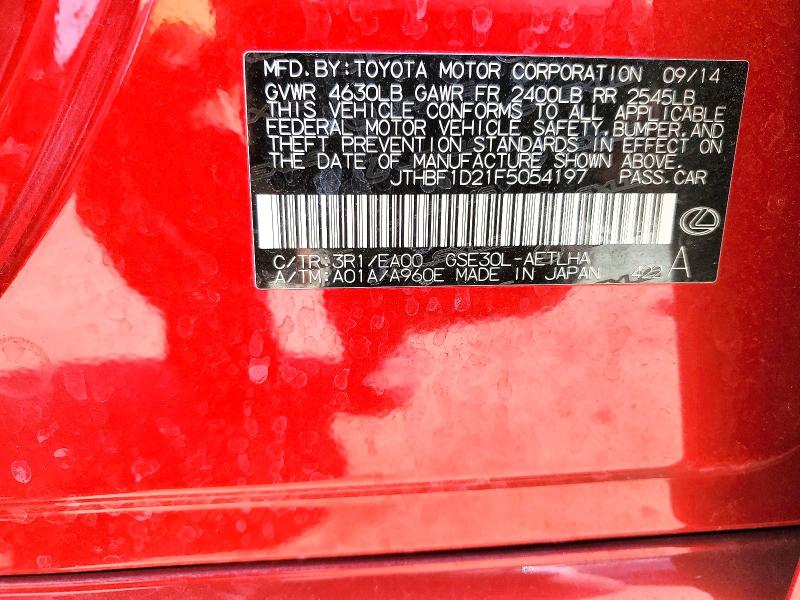Продаж на аукціоні авто 2015 Lexus Is, vin: JTHBF1D21F5054197, номер лоту: 50563126