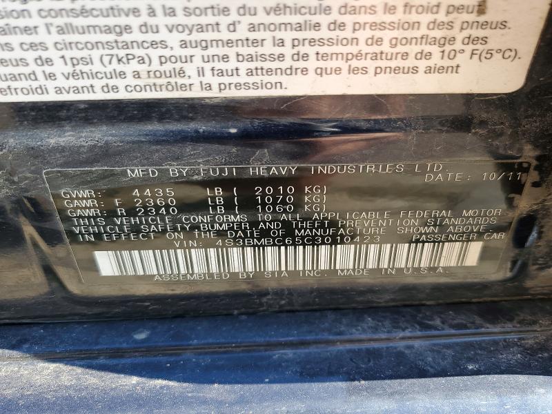 2012 Subaru Legacy მანქანა იყიდება აუქციონზე, vin: 4S3BMBC65C3010423, აუქციონის ნომერი: 48570436