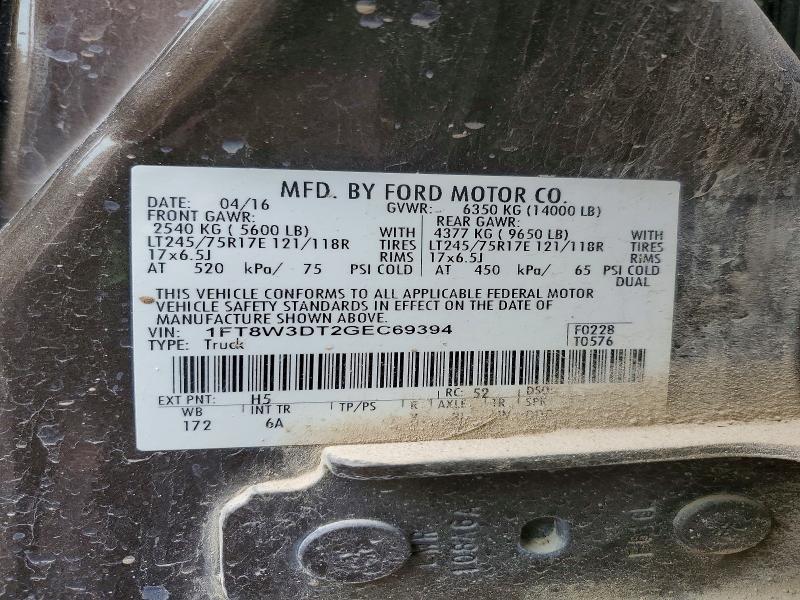 Продажа на аукционе авто 2016 Ford F350, vin: 1FT8W3DT2GEC69394, номер лота: 48759216