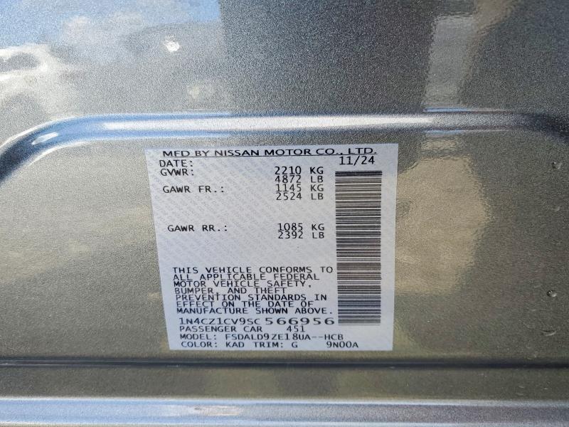 Aukcja sprzedaży 2025 Nissan Leaf, vin: 1N4CZ1CV9SC566956, numer aukcji: 50150886