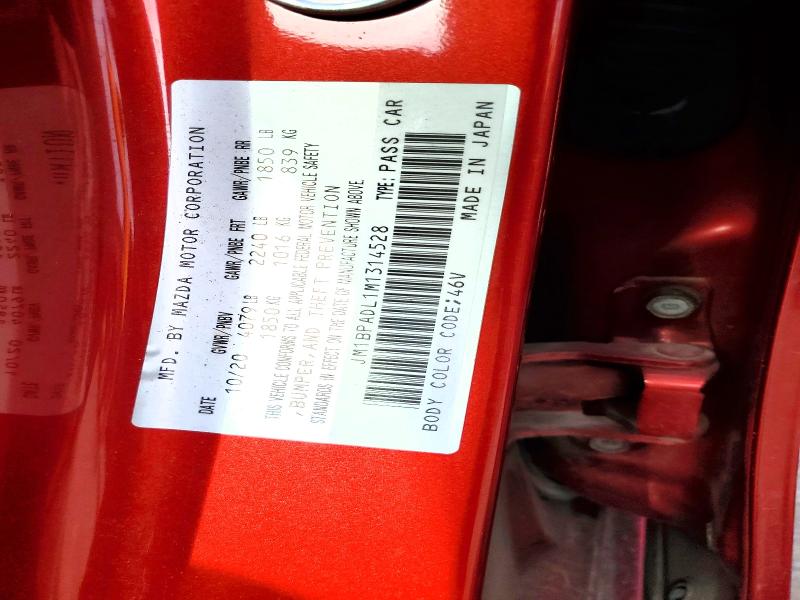 Продаж на аукціоні авто 2021 Mazda 3, vin: JM1BPADL1M1314528, номер лоту: 48692206