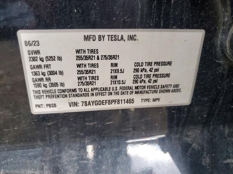 49555406 :رقم المزاد ، 7SAYGDEF8PF811465 vin ، 2023 Tesla Model Y مزاد بيع