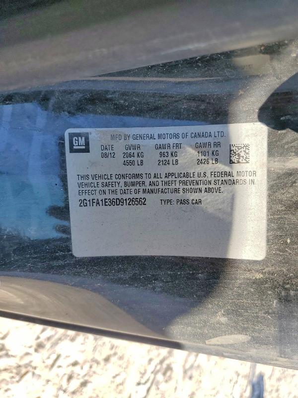 2013 Chevrolet Camaro მანქანა იყიდება აუქციონზე, vin: 2G1FA1E36D9126562, აუქციონის ნომერი: 53661296