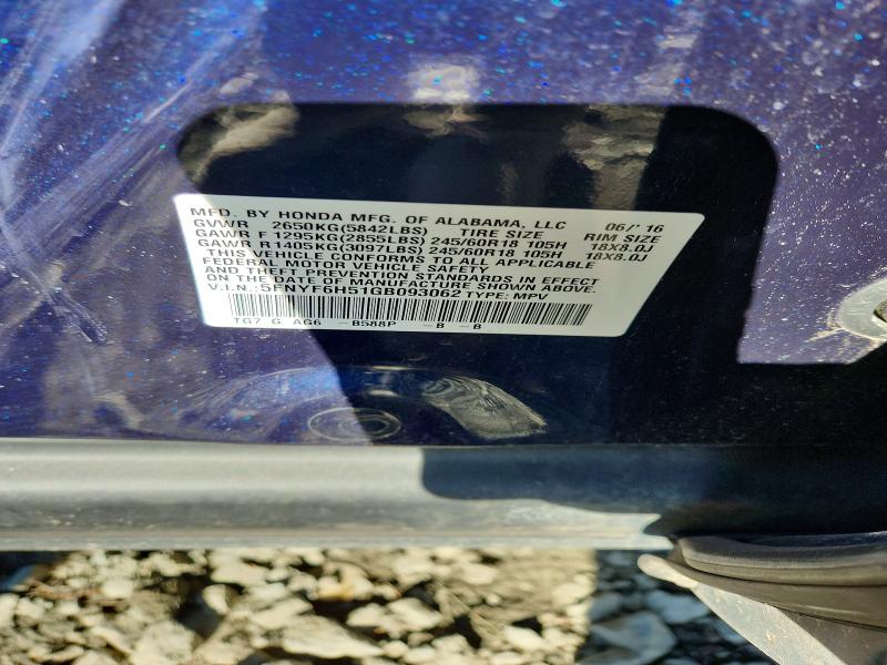 Aukcja sprzedaży 2016 Honda Pilot, vin: 5FNYF6H51GB093062, numer aukcji: 49138306
