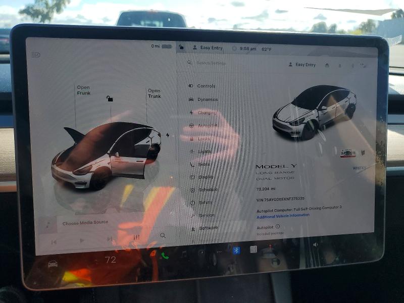 Aukcja sprzedaży 2022 Tesla Model Y, vin: 7SAYGDEEXNF375335, numer aukcji: 48999276