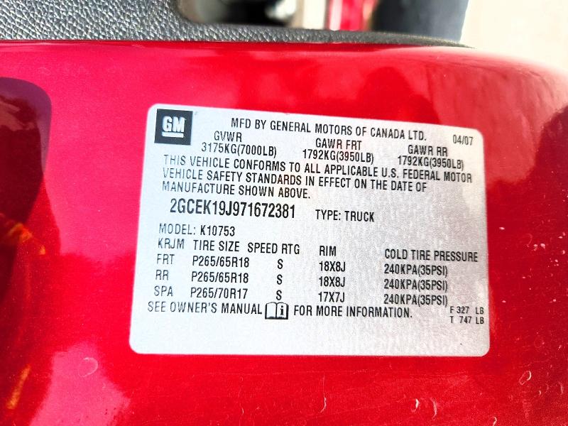 Aukcja sprzedaży 2007 Chevrolet Silverado, vin: 2GCEK19J971672381, numer aukcji: 49301666