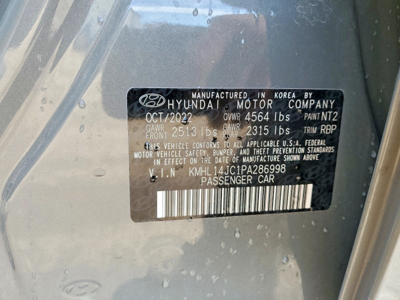 2023 Hyundai Sonata მანქანა იყიდება აუქციონზე, vin: KMHL14JC1PA286998, აუქციონის ნომერი: 50105186